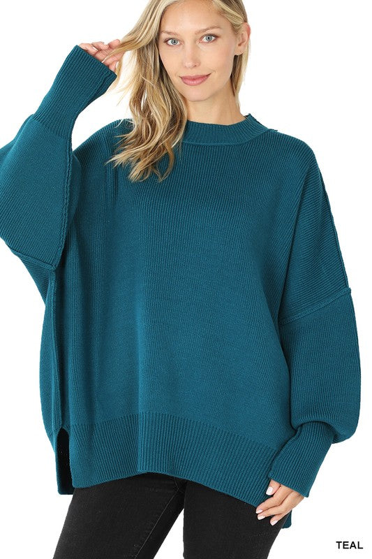 SIDE SLIT OVERSIZED SWEATER